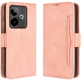 Футляр з клапаном для Realme GT 7 / 7T, Card Slot, рожевий