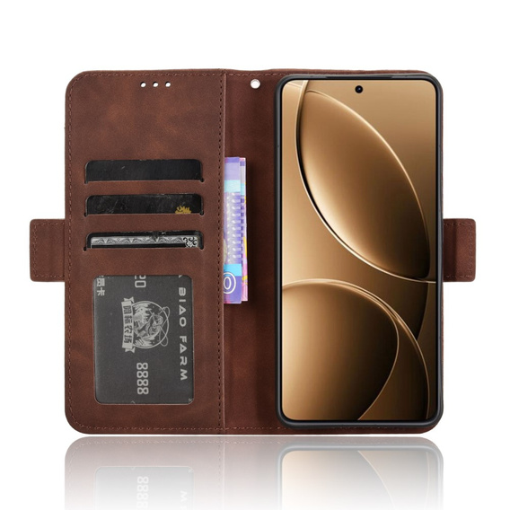 Откидной чехол для Xiaomi Poco F7 Ultra, Card Slot, коричневый