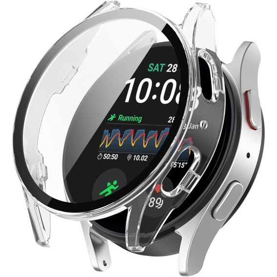 Чехол со встроенным стеклом для Samsung Galaxy Watch6 40 мм, прозрачный