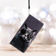 Откидной чехол для Samsung Galaxy A25 5G, Wallet, Cat, чёрный+ 9H стекло