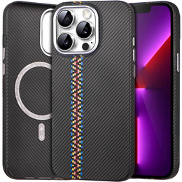 Чехол для iPhone 13 Pro Max, Carbon Fiber MagSafe, чёрный