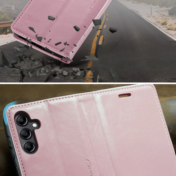 Флип-кейс CASEME для Samsung Galaxy A14 5G, Waxy Textured, розовый
