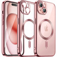 Чохол для iPhone 15, Electro MagSafe, рожевий + Скло на екран