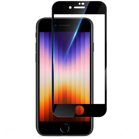 2x Загартоване скло для iPhone 7/8/SE 2020/SE 2022, ERBORD 3D для всього екрану