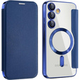 Откидной чехол для Samsung Galaxy S25 FE, RFID Wallet MagSafe CamShield, темно-синий