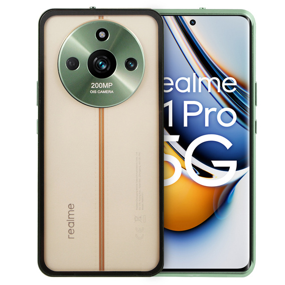 Чехол для Realme 11 Pro 5G / Pro+ 5G, Frame Case, зелёный