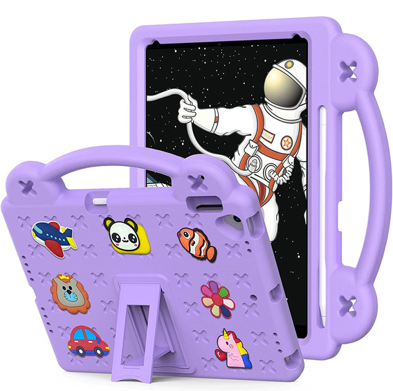 Детский чехол для iPad 10.2" 2021/2020/2019 (9/8/7 gen.) / Air 10.5" 2019 (3 gen.), Cute Patterns, с подставкой, фиолетовый