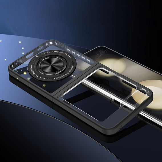 Чохол для Samsung Galaxy Z Flip7 FE / Z Flip6, Corners Dropproof, для MagSafe, прозорий / чорний