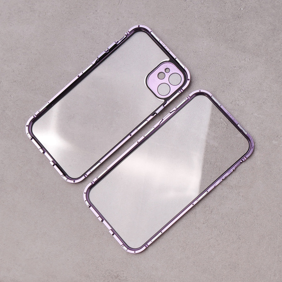 Чохол для iPhone 11, Magnetic Dual Glass, фіолетовий