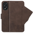 Откидной чехол для Oppo A58 4G, Card Slot, коричневый