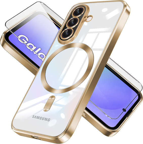 Чохол для Samsung Galaxy A36, Electro MagSafe, золотий + Скло на екран
