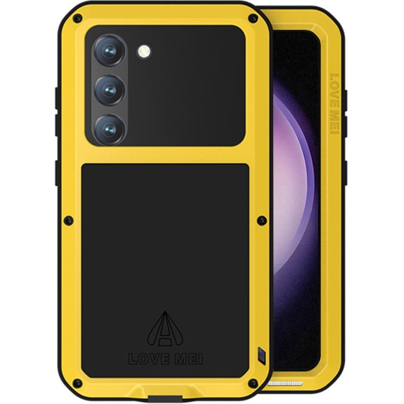 Чехол Love Mei до Samsung Galaxy S23, armored with glass, жёлтый