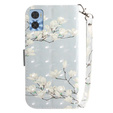 Чохол-книжка для Motorola Moto E22 / E22i, Wallet, flowers magnolia, білий