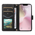 чехол-крышка для iPhone 16E, Rhombus Crossbody Leather, чёрный