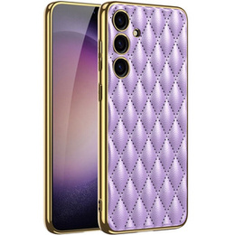 Чехол для Samsung Galaxy S24, Leather Rhombus, фиолетовый