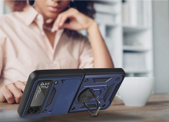 Чехол NOX Camera Slide Samsung Galaxy Z Flip3 5G, CamShield Slide, синий