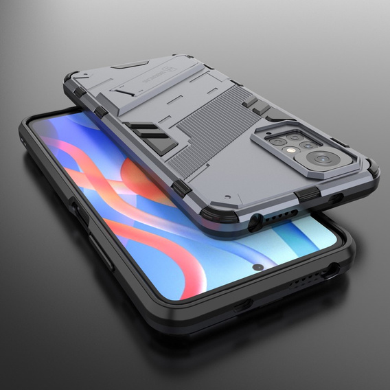 Чехол для Xiaomi Redmi Note 11/11S, Military kickstand, синий