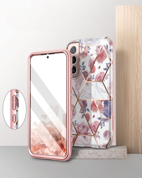 Чoхол до Samsung Galaxy S22, Suritch Full Body Marble, рожевий