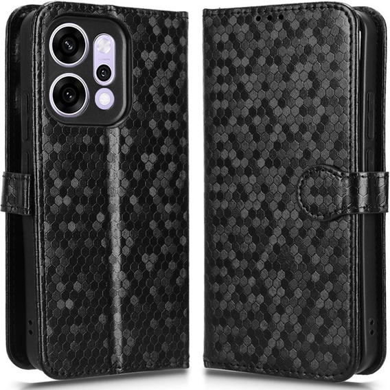 Чохол-розкладачка для Oppo Reno 14, Wallet Rhombus, чорний