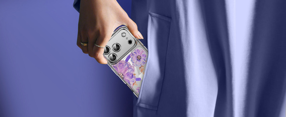 Магнитный чехол с цветочным лазерным рисунком для iPhone 17 Pro