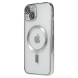 Чохол для iPhone 14, Electro MagSafe, сріблястий + Скло на екран