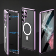 Магнітний чохол Dual Glass MagSafe для Samsung Galaxy S23 Ultra, фіолетовий