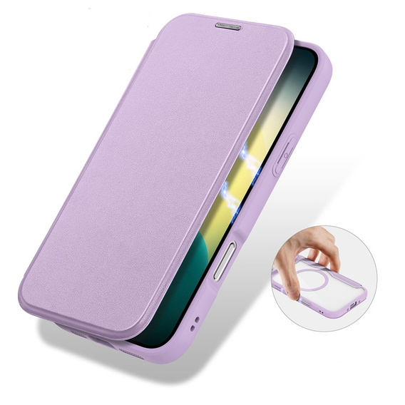 Чехол Dux Ducis для iPhone Air, Skin X Pro, с откидной крышкой, для MagSafe, фиолетовый