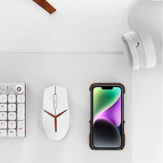 Чохол R-JUST для iPhone 14, Alu Wood Bumper, чорний