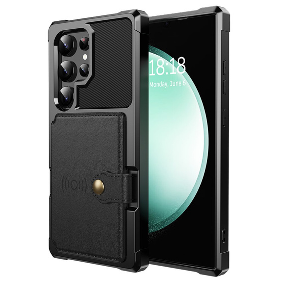 Чехол для Samsung Galaxy S24 Ultra, Card Holder Kickstand, чёрный