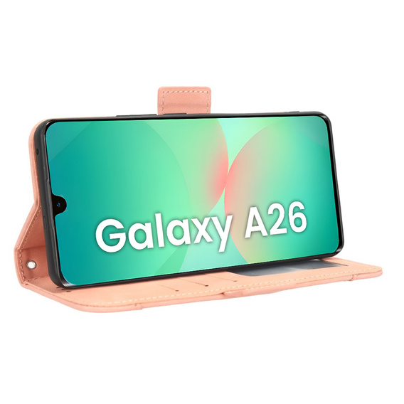 Футляр з клапаном для Samsung Galaxy A26, Card Slot, рожевий