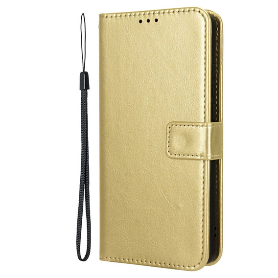 Откидной чехол для Xiaomi Redmi 14C / Xiaomi Poco C75, Crazy Horse Wallet, золотой