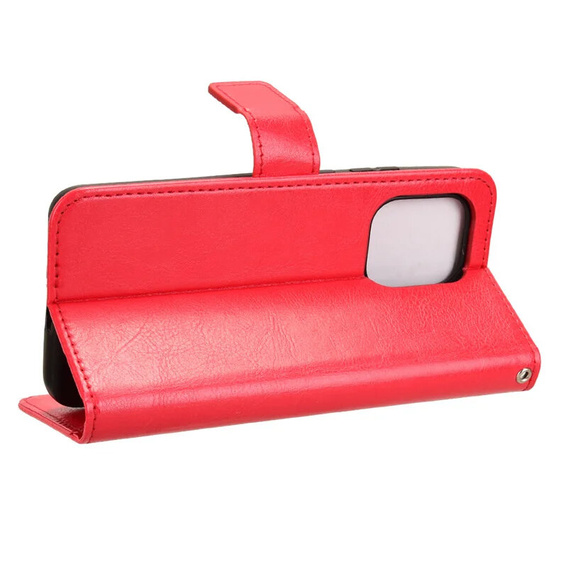 Откидной чехол для Motorola Edge 50 Neo / Motorola ThinkPhone 25, Crazy Horse Wallet, красный
