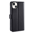 Откидной чехол для iPhone 14, Wallet Zipper Pocket, чёрный