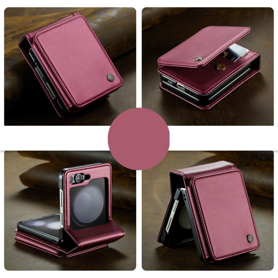 CASE фліп-чохол для Samsung Galaxy Z Flip5 5G, Litchi Wallet, червоний