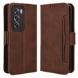Футляр з клапаном для Oppo Reno 12, Card Slot, коричневий