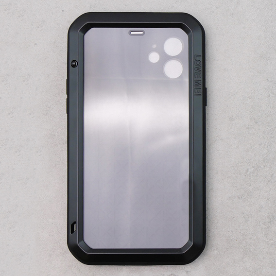 Чехол Love Mei до iPhone 12, armored with glass, чёрный