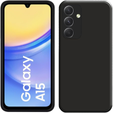 Чохол для Samsung Galaxy A15, Silicone Lite, чорний + скло 9H