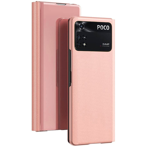 Чoхол до Xiaomi Poco M4 Pro 4G, Clear View, рожевий rose gold