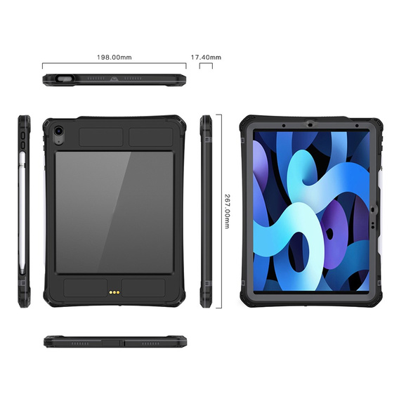 Водонепроникний чохол SHELBOX IP68 для Apple iPad Air 11" 6 gen. 2024, чорний