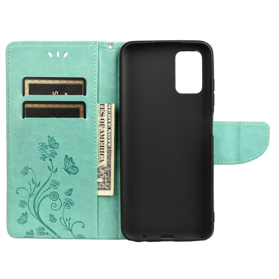 Откидной чехол для Xiaomi Redmi 10, Butterfly, зелёный