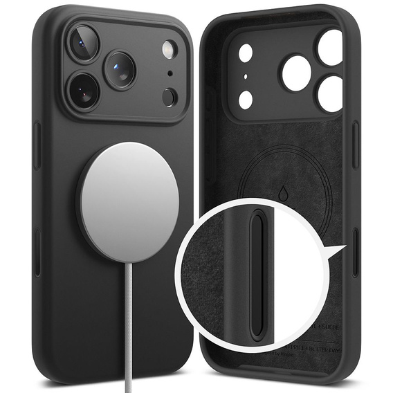 Чохол Ringke для iPhone 17 Pro Max, силіконовий магнітний MagSafe, чорний