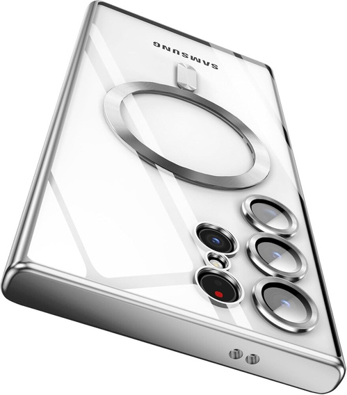 Чехол до Samsung Galaxy S23 Ultra, MagSafe Hybrid, серебряный