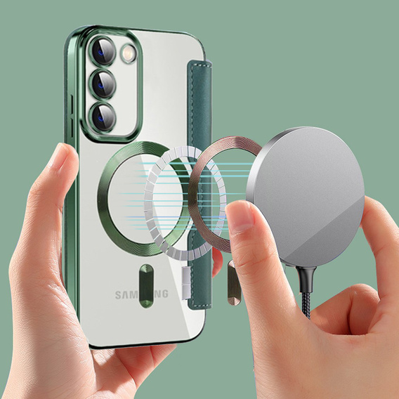 Чохол-книжка для Samsung Galaxy S23, Wallet, MagSafe, зелений