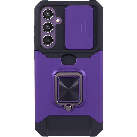 Броньований чохол для Samsung Galaxy S23 FE, Camera Slide Card Slot, чорний + скло 9H
