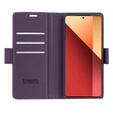 Чохол для Xiaomi Redmi Note 13 Pro 4G / Xiaomi Redmi Note 14S / Xiaomi Poco M6 Pro 4G, ERBORD Glossy Litchi, гаманець з клапаном, фіолетовий