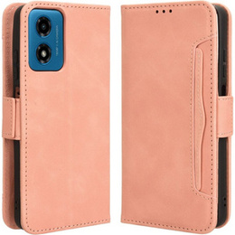 Откидной чехол для Motorola Moto E14, Card Slot, розовый