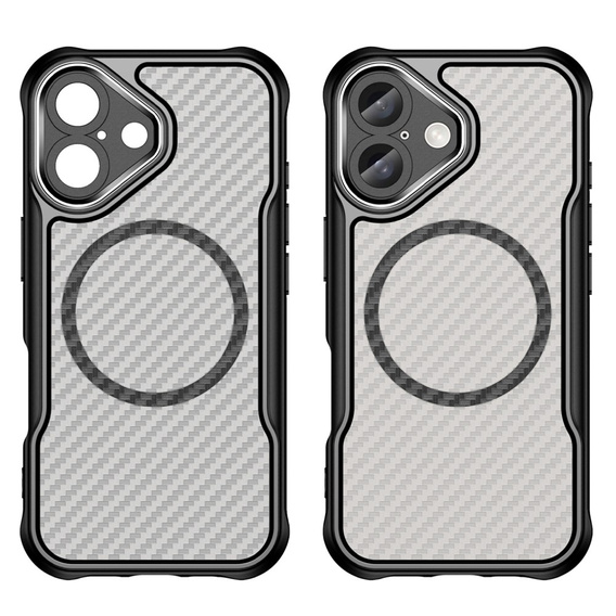 Чохол для iPhone 16, Fusion Hybrid Carbon, для MagSafe, чорний
