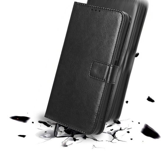 Откидной чехол для Motorola Moto G86 Power 5G, Crazy Horse Wallet, чёрный