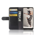 Откидной чехол для Huawei P20 Pro, Split Leather Wallet, чёрный
