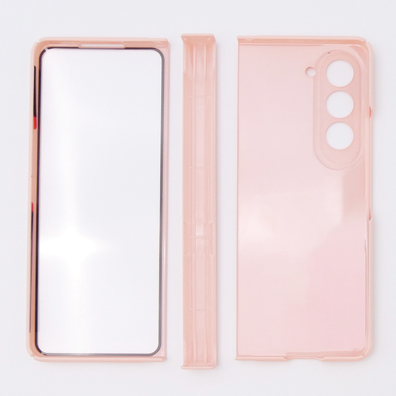 Чехол для Samsung Galaxy Z Fold5 5G, со стеклом, розовый